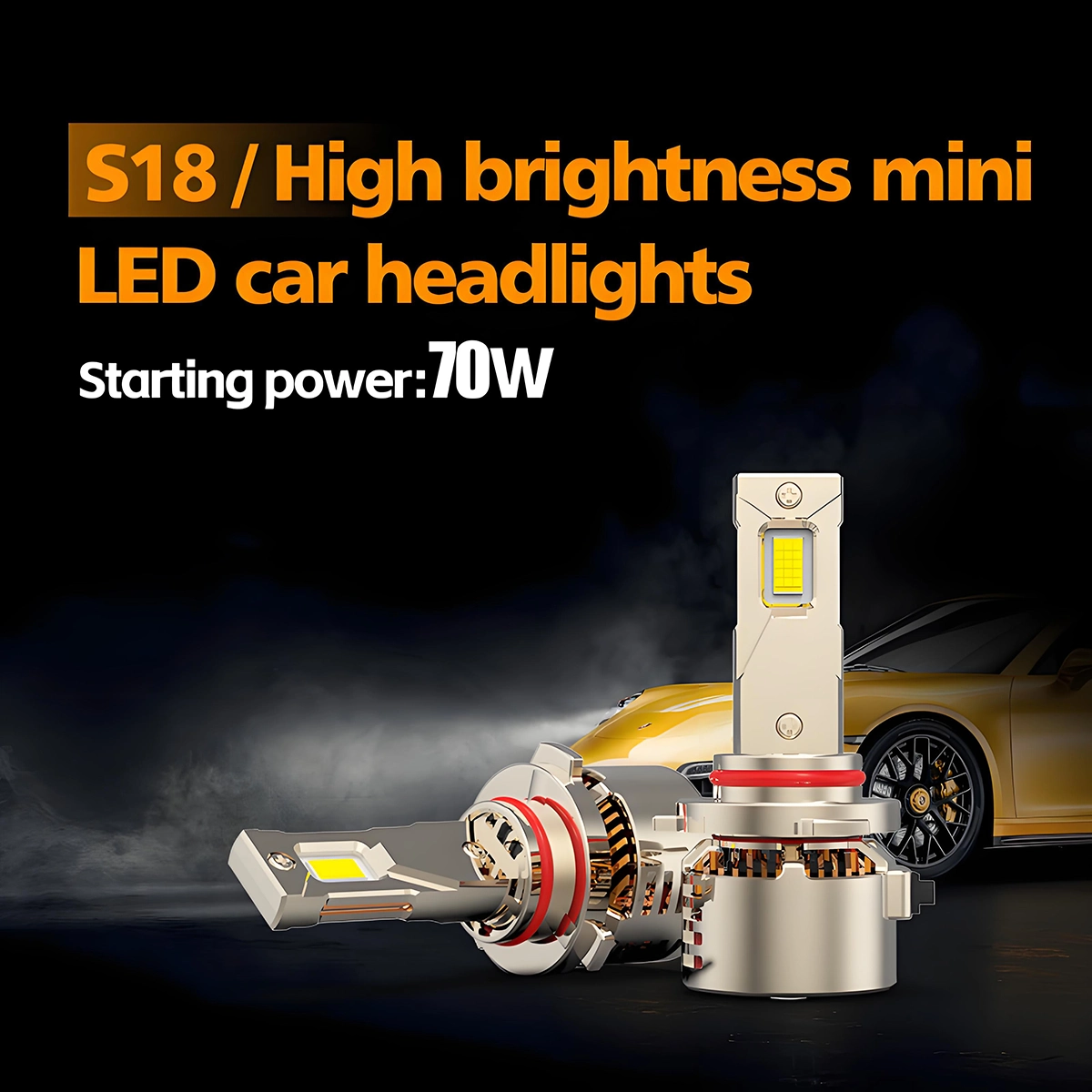60W High-brightness Mini LED Headlamps for Automobiles